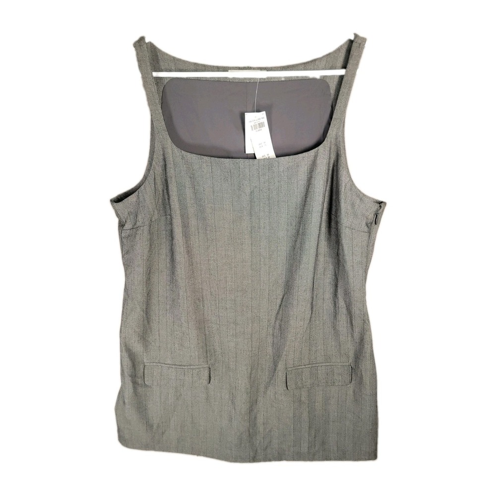 Abercrombie and Fitch Dress Women XL NWT Gray Pinstripe Tailored Shift Pinafore
